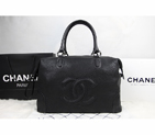 2015 Chanel Top Original Leather Tote Bag A69236 Black A69236