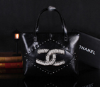 2015 Chanel Tote Bag Bright Leather A68088 Black A68088