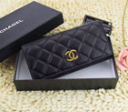 2015 Chanel Tri-Fold Wallet Original Leather A219003 Black A219003