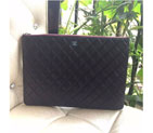 2015 Chanel iPad A4 Bag Original Sheepskin Leather A82089 Black with Silver A82089