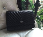 2015 Chanel woc A47421 Black Lambskin Original Leather mini Flap Bag A47421