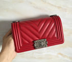 2015 LE Boy Chanel Flap Shoulder Bag Original Leather A67063 Red A67063