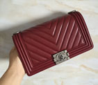 2015 LE Boy Chanel Flap Shoulder Bag Original Leather A67086 Claret A67086