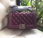 2015 Latest LE Boy Chanel Flap Shoulder Bag Original leather A67086 Claret A67086