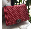2015 Le Boy Chanel Flap Shoulder Bag Original Caviar leather A67087 Red A67087