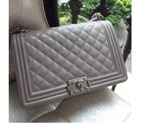 2015 Le Boy Chanel Flap Shoulder Bag in Original Caviar Leather A5627 Grey A5627