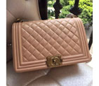 2015 Le Boy Chanel Flap Shoulder Bag in Original Sheepskin Leather A5627 Apricot A5627
