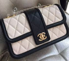 2015 New Chanel Flap Bag Original Calfskin Leather A90670 Black&Offwhite A90670