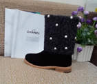 2015 chanel New Arrivals Nubuck Leather with Pearl Boots CHW0693