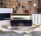 2016 Boy Chanel Flap Shoulder Bag Original lambskin A67086 Black&Gold A67086