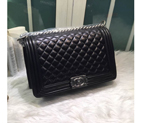 2016 Boy Chanel Flap Shoulder Bag in Original sheepskin Leather A67088 Black A67088