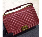 2016 Boy Chanel Flap Shoulder Bag in Original sheepskin Leather A67088 Claret A67088