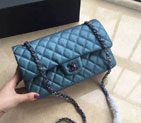 2016 Chanel 1112 Flap Bag Original Deer Leather Blue with Magic color Hardware 1112