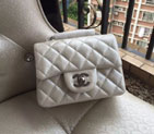 2016 Chanel 1115 mini Classic Flap Bag Original Leather Silver with Silver 1115