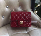 2016 Chanel 1115 mini Classic Flap Bag Original Patent Leather Red with Gold 1115