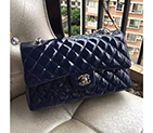 2016 Chanel 2.55 Series Flap Bag Original Patent Leather 1112 Blue with Silver hardware 1112