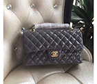 2016 Chanel 2.55 Series Flap Bag Original Patent Leather 1112 Gray with Gold hardware 1112