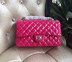 2016 Chanel 2.55 Series Flap Bag Original Patent Leather 1112 Rose with Silver hardware 1112