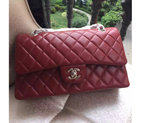 2016 Chanel 2.55 Series Flap Bag Original Sheepskin Leather 1112 Claret with Silver 1112