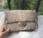 2016 Chanel 2.55 Series Flap Bag Real Python Leather 1112 Primary with Gold 1112