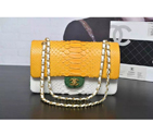 2016 Chanel 2.55 Series Flap Bag Real Python Leather 1112 with Gold 1112