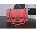 2016 Chanel 2.55 Series Flap Bag Real Python Leather 1112 with Gold 1112