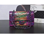 2016 Chanel 2.55 Series Flap Bag Real Python Leather 1112 with Multicolor 1112
