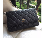 2016 Chanel A33814 Black Original Caviar Leather Mini Flap Bag in Gold A33814