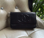 2016 Chanel A33814 Black Original Sheekskin Leather Mini Flap Bag in Gold A33814