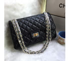2016 Chanel A58600 Caviar leather Classic Flap Bag in Black with Gold A58600