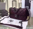 2016 Chanel A68320 Flap Shoulder Bag Original Deer Leather Claret A68320