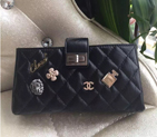 2016 Chanel Bag in original Cowhide Leather A80446 Black A80446