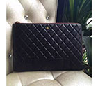 2016 Chanel Banquet Clutch Original Sheepskin Leather A82389 Black with Gold A82389