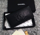 2016 Chanel Bi-Fold Wallet Black Caviar leather A31509 Gold A31509