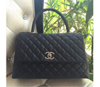 2016 Chanel Black Original Leather grained shoulder Tote bag A95169 A95169