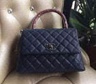 2016 Chanel Blue Original Leather grained shoulder Tote bag A95168 A95168