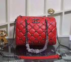 2016 Chanel Calfskin Leather Tote shoulder Bag A41215 Red A41215