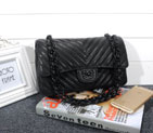 2016 Chanel Classic Flap Bag 1112 Black Caviar leather Silver 1112