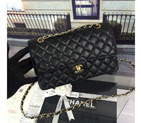 2016 Chanel Classic Flap Bag 1112 Black Original Caviar leather Gold 1112