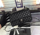 2016 Chanel Classic Flap Bag 1112 Black Original Caviar leather Silver 1112