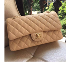 2016 Chanel Classic Flap Bag 1112 Original Caviar Leather Apricot with Gold Hardware 1112