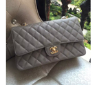 2016 Chanel Classic Flap Bag 1112 Original Caviar Leather Gray with Gold Hardware 1112