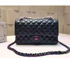 2016 Chanel Classic Flap Bag 1112 Original Deer Leather Green with Multicolor hardware 1112