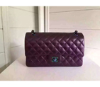 2016 Chanel Classic Flap Bag 1112 Original Deer Leather Purple with Multicolor hardware 1112