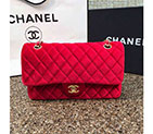 2016 Chanel Classic Flap Bag 1112 Original Red velvet with Gold 1112
