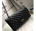 2016 Chanel Classic Flap Bag 1112 Sheekskin leather in Black 1112