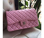 2016 Chanel Classic Flap Bag 1113 Pink Original Sheekskin leather Silver Hardware 1113