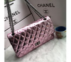 2016 Chanel Classic Flap Bag 1113 Shiny Iridescent Leather in Pink 1113