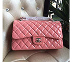 2016 Chanel Classic Flap Bag Original Patent Leather 1113 Pink with Silver 1113