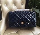 2016 Chanel Classic Flap Bag Original Patent Leather 1113 Royalblue with Gold 1113